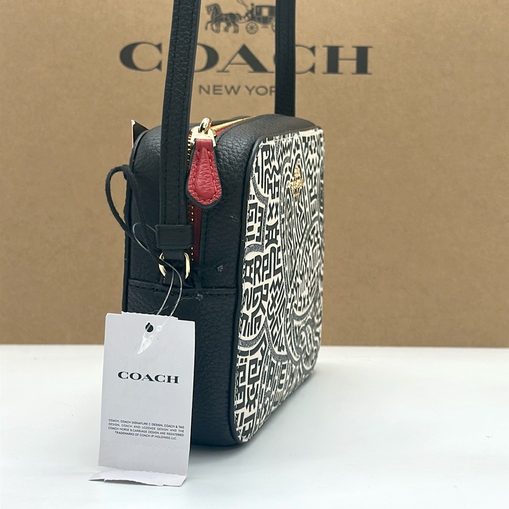 COACH Disney Mickey Mouse x Keith Haring Mini Leather Camera Bag - Picture 4 of 16